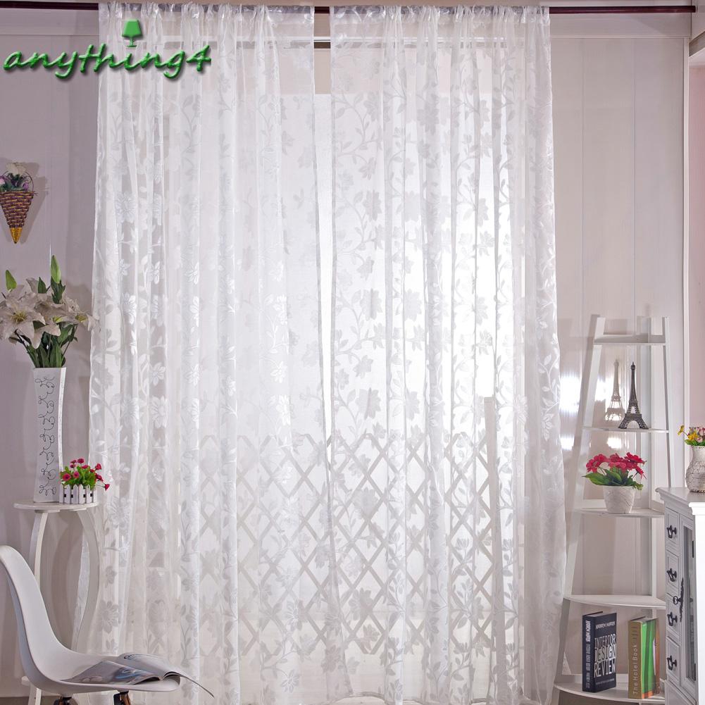 white sheer scarf curtain