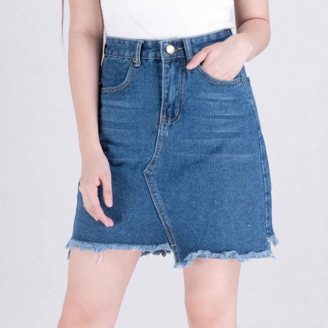 COD Thailand Bangkok high waist maong skirt w/pocket#8760 | Shopee ...