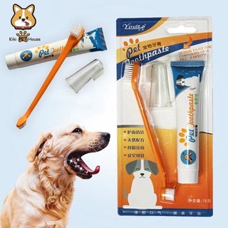 Dog Toothbrush and Toothpaste Pet Toothbrush for Dogs Cat Toothbrush with Toothpaste Pet Oral Care