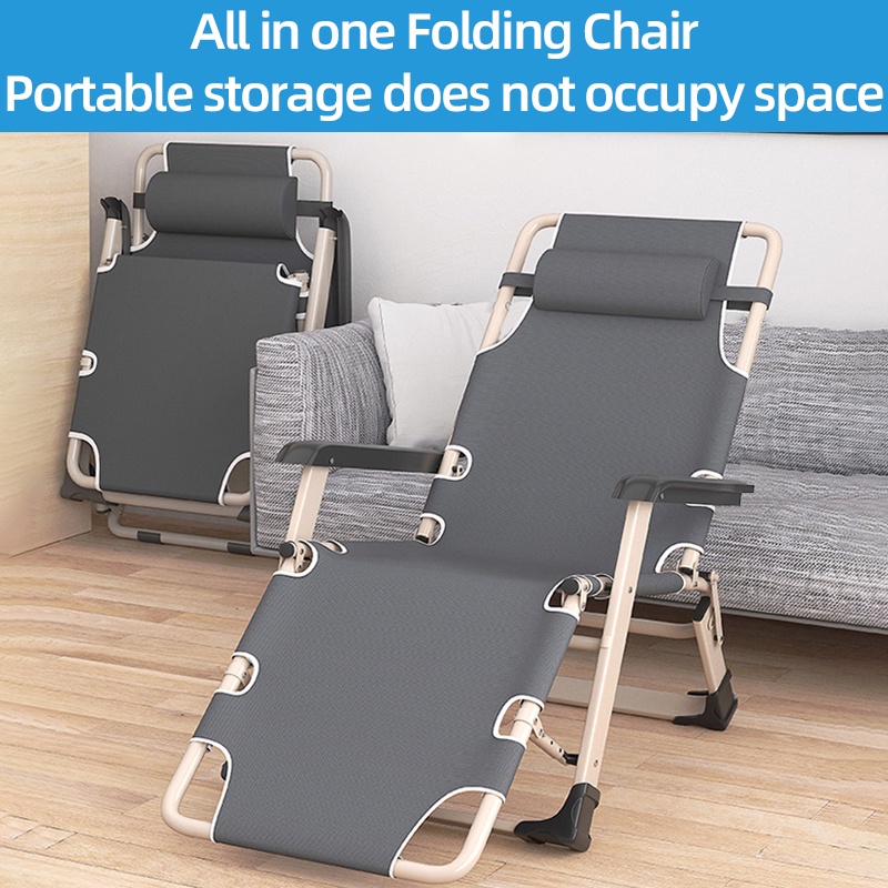 2 in 1 Folding Chair and Folding Bed Reclining Chair 300KG Load bearing