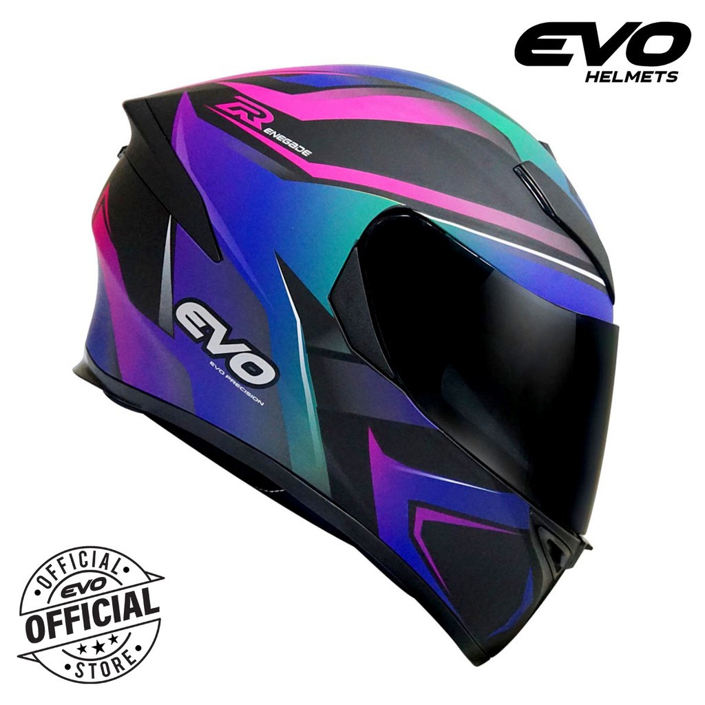 EVO Gsx 3000 Renegade V2 Purple Full Face Dual Visor Helmet With Free