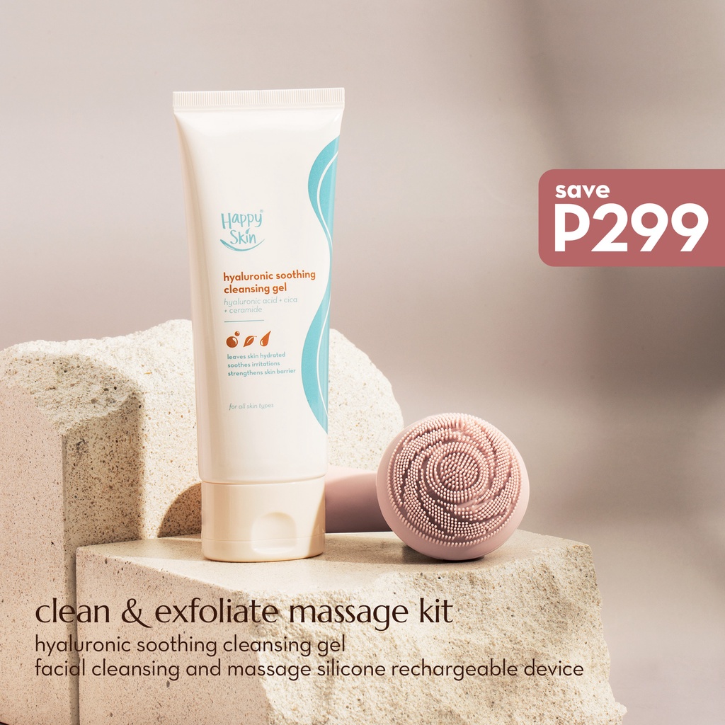 Happy Skin Clean & Exfoliate Massage Kit (Cleansing Gel + Device