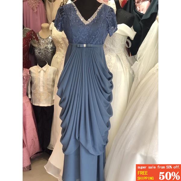 navy blue gown for ninang