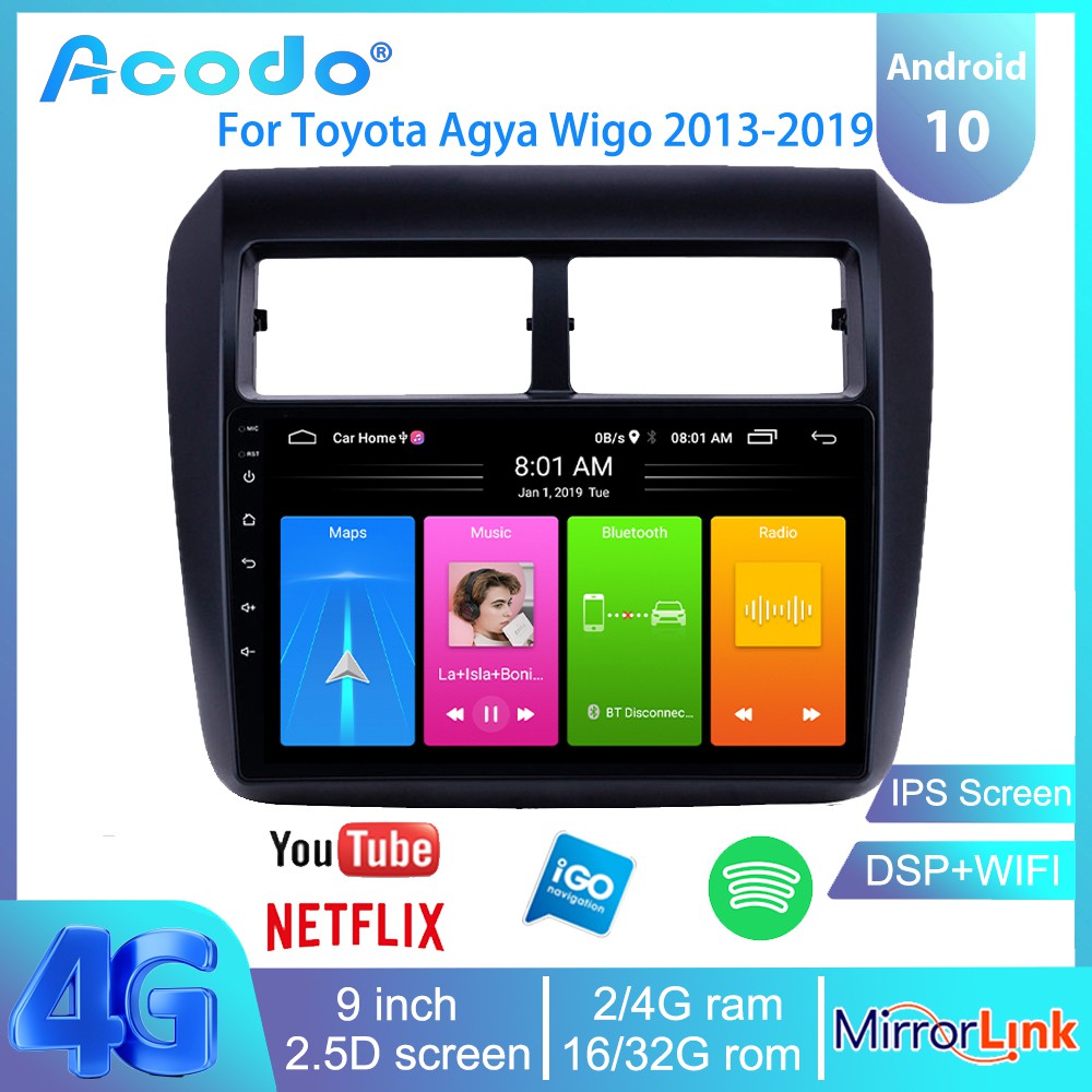 Acodo Head Unit For Toyota Agya Wigo 20132019 Car Navigation Car