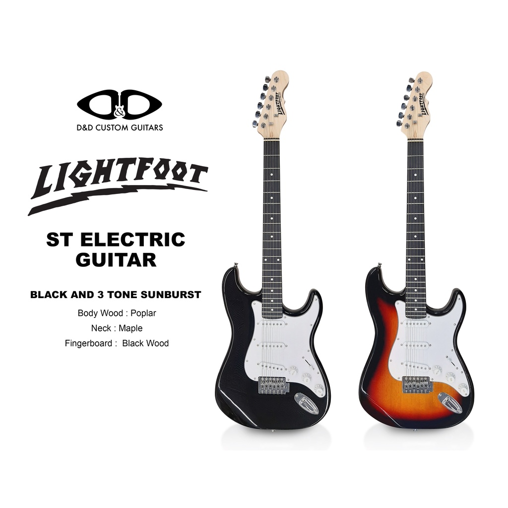 D&D LIGHTFOOT ST ELECTRIC GUITAR 3 TONE SUNBURST (NO BAG) Shopee