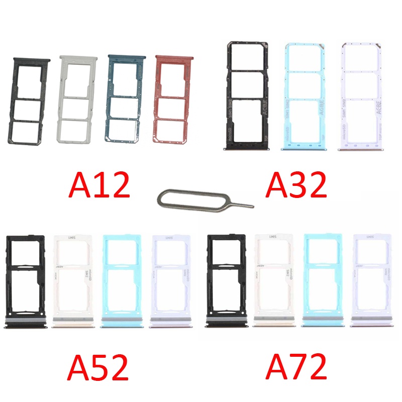Phone Sim SD Card Tray For Samsung Galaxy A12 A32 A52 A72 4G 5G New