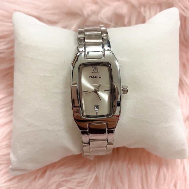 casio silver ladies watch
