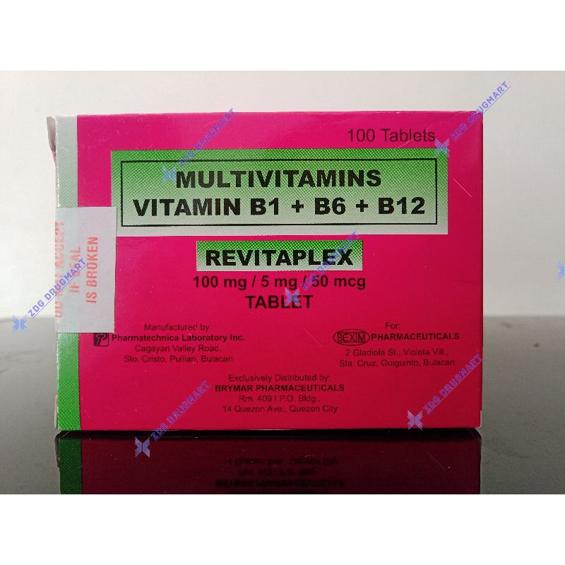 Revitaplex Vitamin B Complex 100 tablets Shopee Philippines