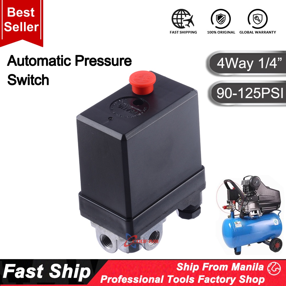 Heavy Duty Air Compressor Pressure Switch Control Valve 90 PSI 125 PSI