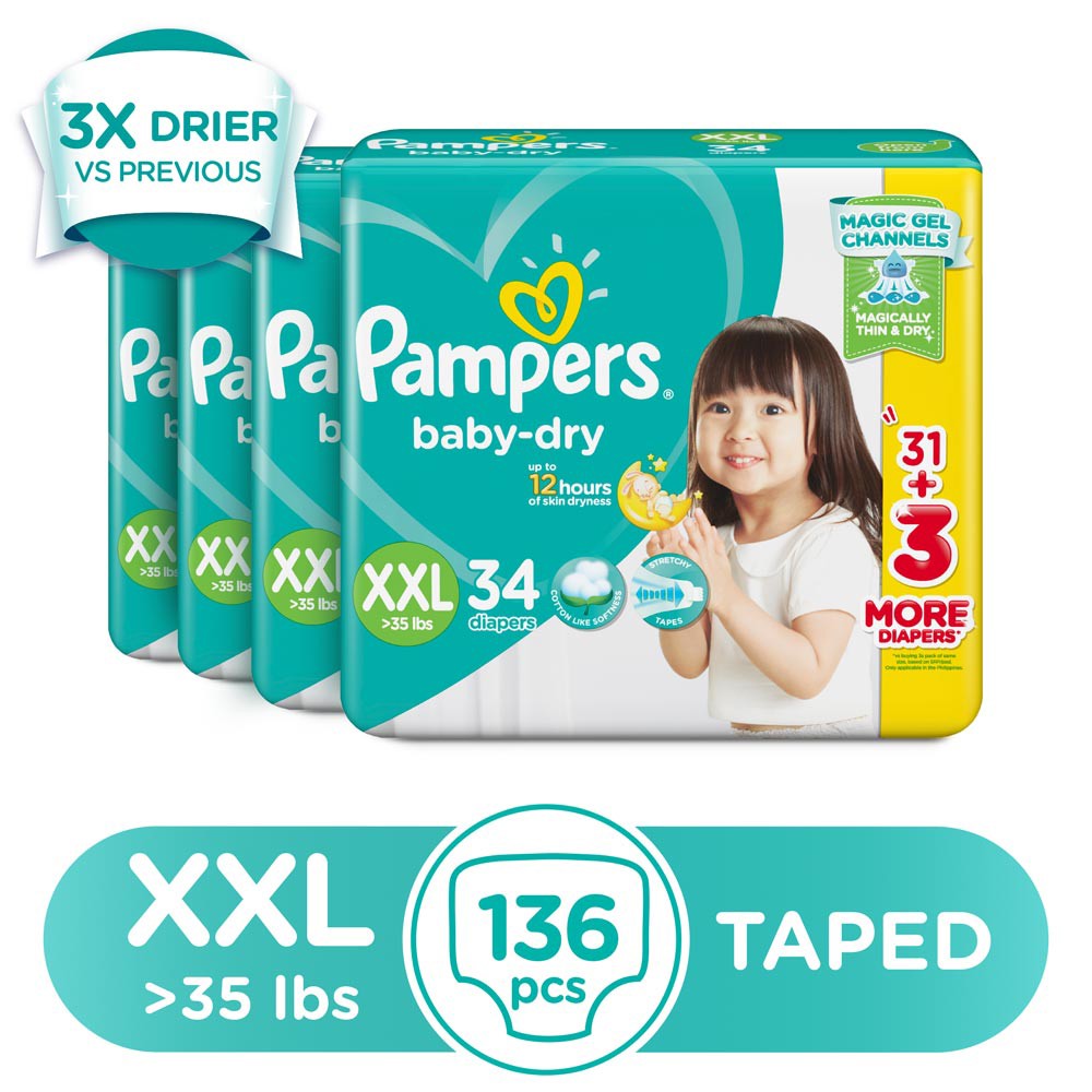 pampers baby dry 34 pack