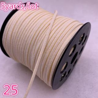 5yards/lot 3mm double sided Suede Braided Cord Korean Velvet Leather Handmade