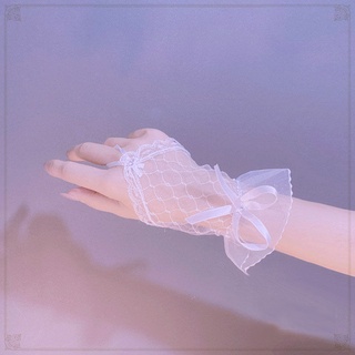 [Ready Stock] [24 Hours Delivery] jk lolita Gloves Cute White Lace Sleeves Female Soft Girl Hand Mesh Sexy Hot Wedding Dress