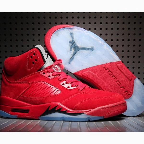 nike air jordan 5 red suede