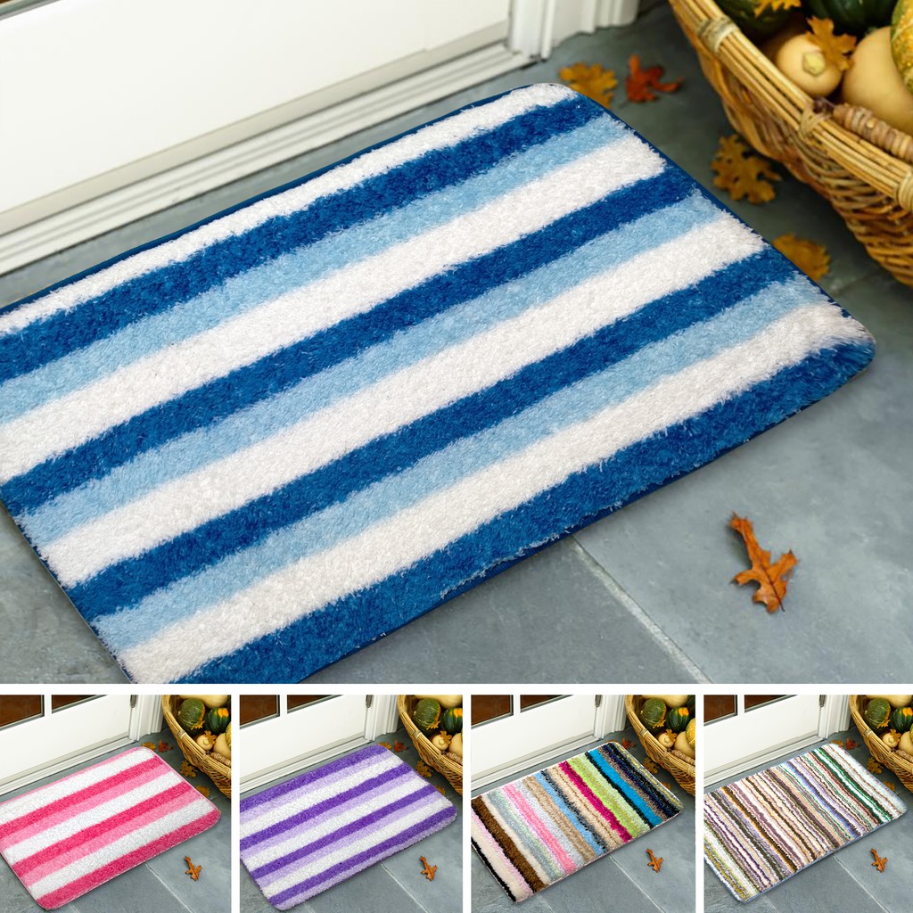 Fluffy Colorful Absorbent Carpet NonSlip Resilient Rug Bathroom