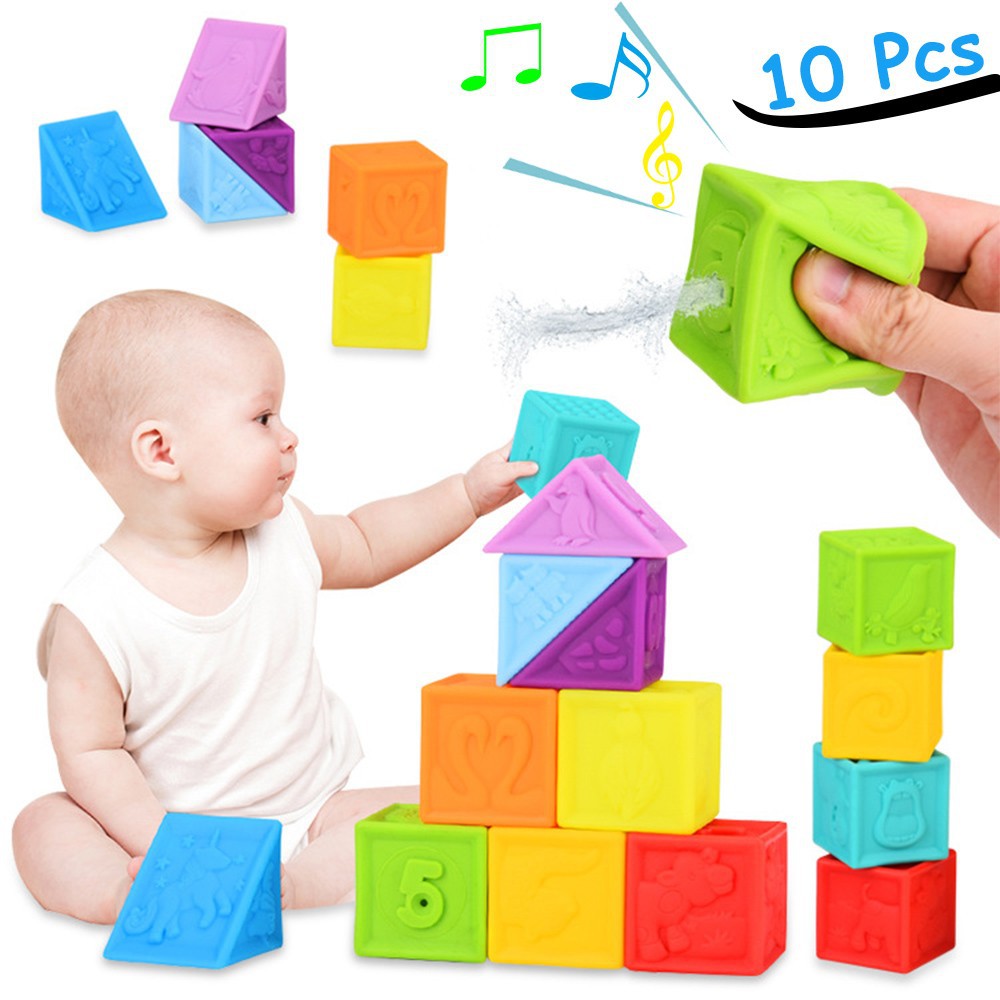 baby with building blocks