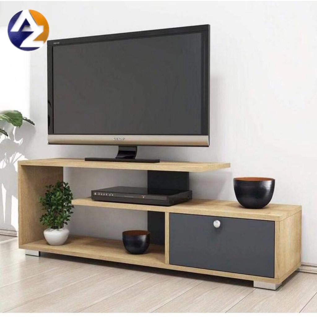 AZ Irregular shape TV modern minimalist with drawer storage