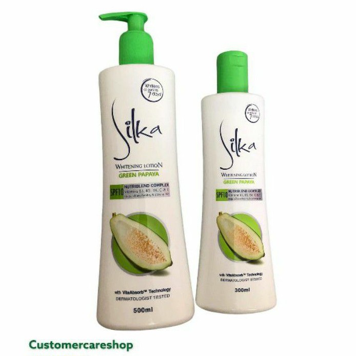Silka Green Papaya Whitening Lotion 100ml 200ml 300ml and 500ml pump