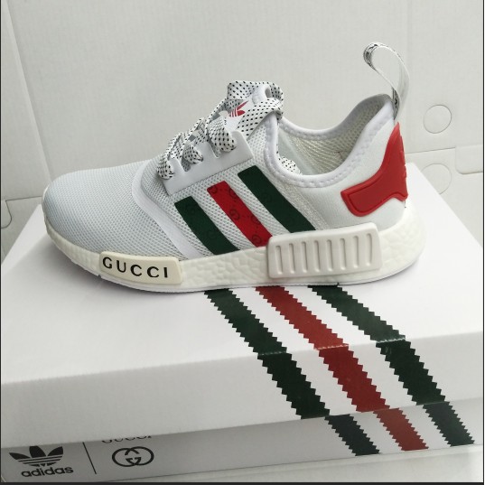 Adidas Gucci nmd r1 Boost bee red running shoes Shop
