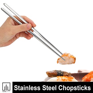 Home Zania Stainless Steel Chopsticks Reusable Lightweight Metal Chopsticks Dishwasher Safe