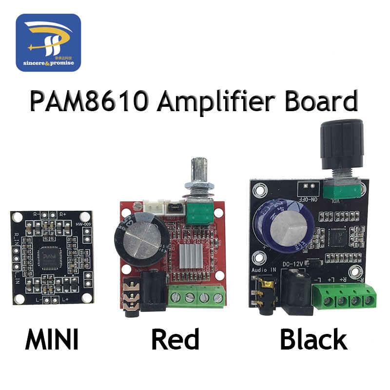 Ampli Stéréo Mini PAM8610 - 2x10W - Double Canal Classe D - Alimentation 12V DC - Pour DIY Audio Portable