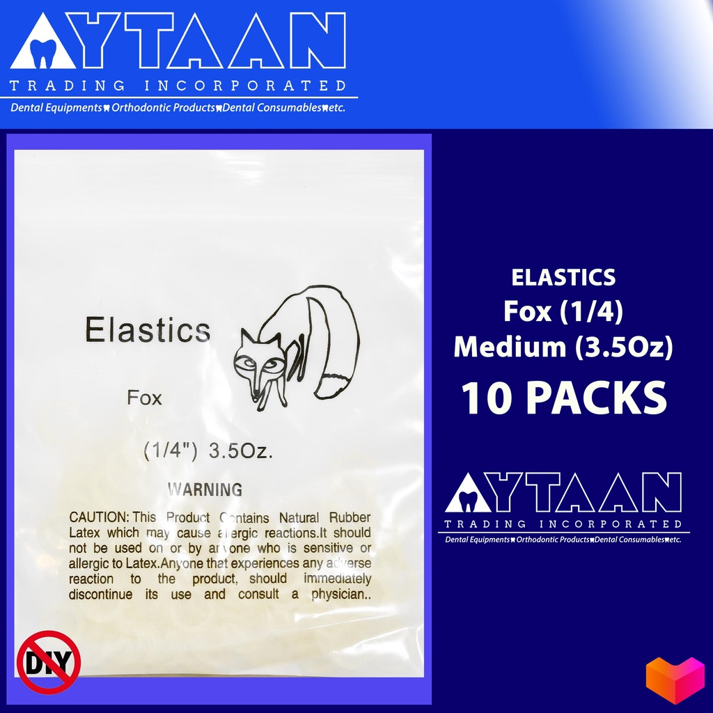 Dental Elastics Fox 1/4 Medium 3.5 (10 packs) Shopee Philippines