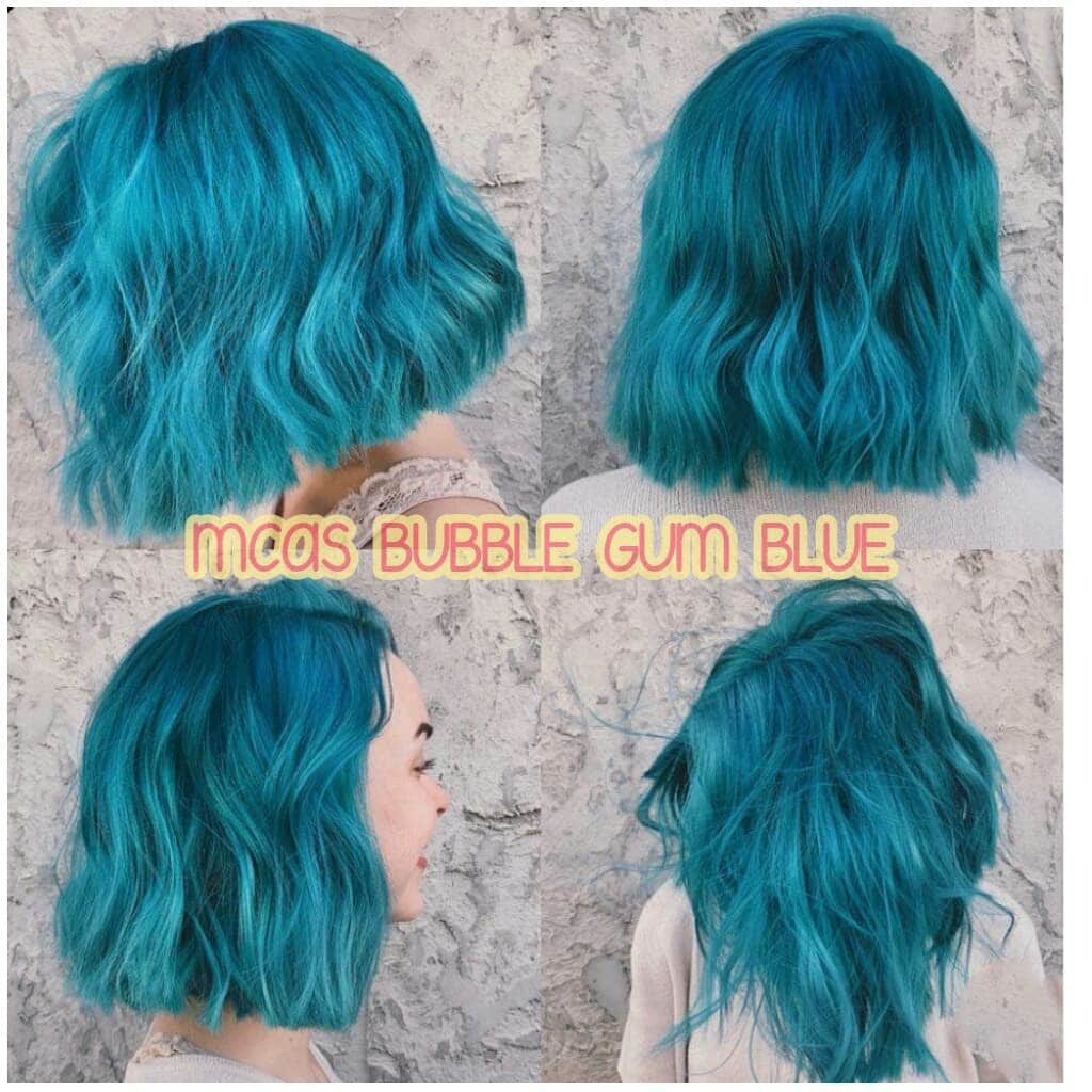 hair bleaching set hair dye shampoo hair cream MCAS Bubblegum Blue Semi