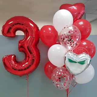 AGAR.SHOP RED 32 INCH Number Foil Balloon Giant Number Red Birthday Balloon Party Decoration Wedding #5