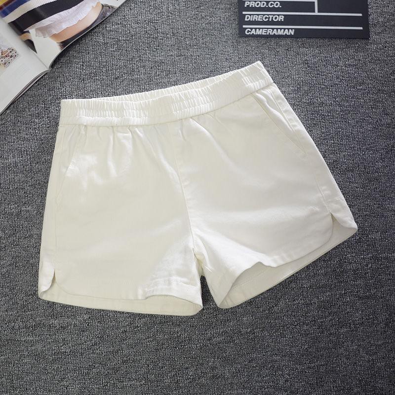 women's elastic waist khaki shorts