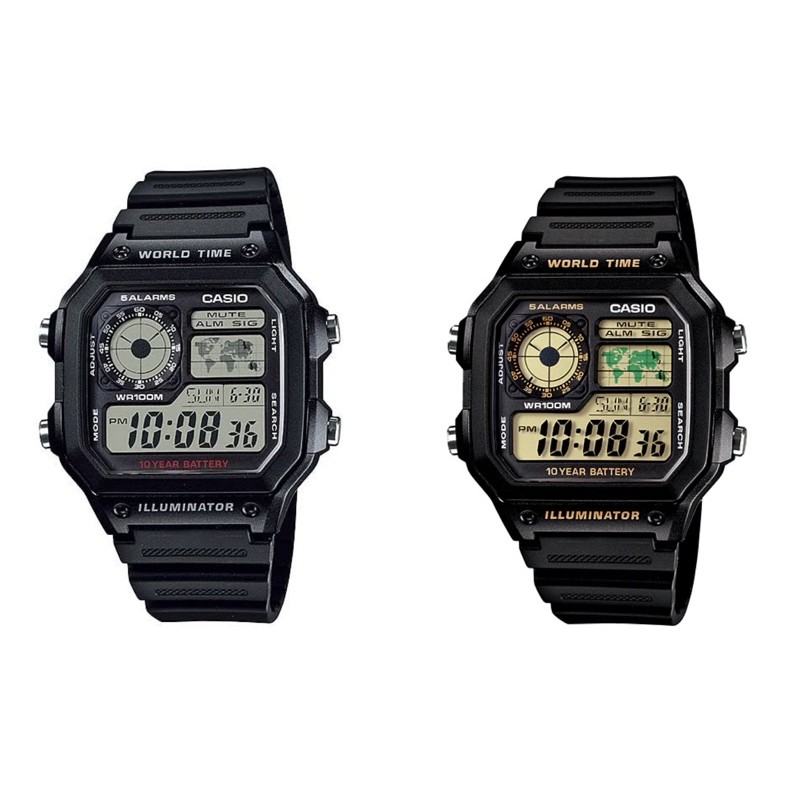 Casio World Time Ae 10wh 1b Ae10 Resin Band Shopee Philippines