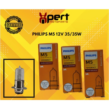 PHILIPS M5 HALOGEN BULB 12V 18/18W 1LEG FOR HEADLIGHT | Shopee Philippines