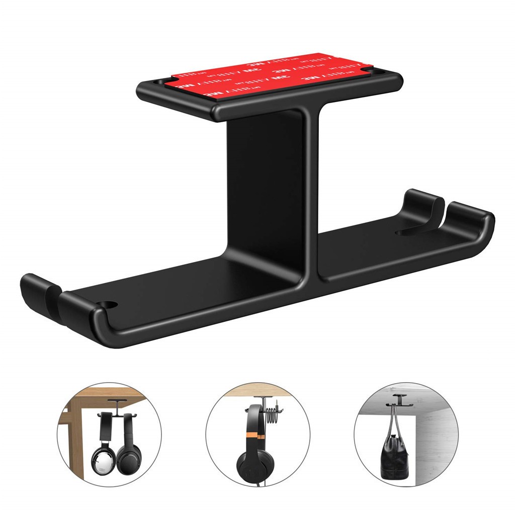 Fancylook Aluminum Headphone Stand Hanger Hook Tape Under Desk