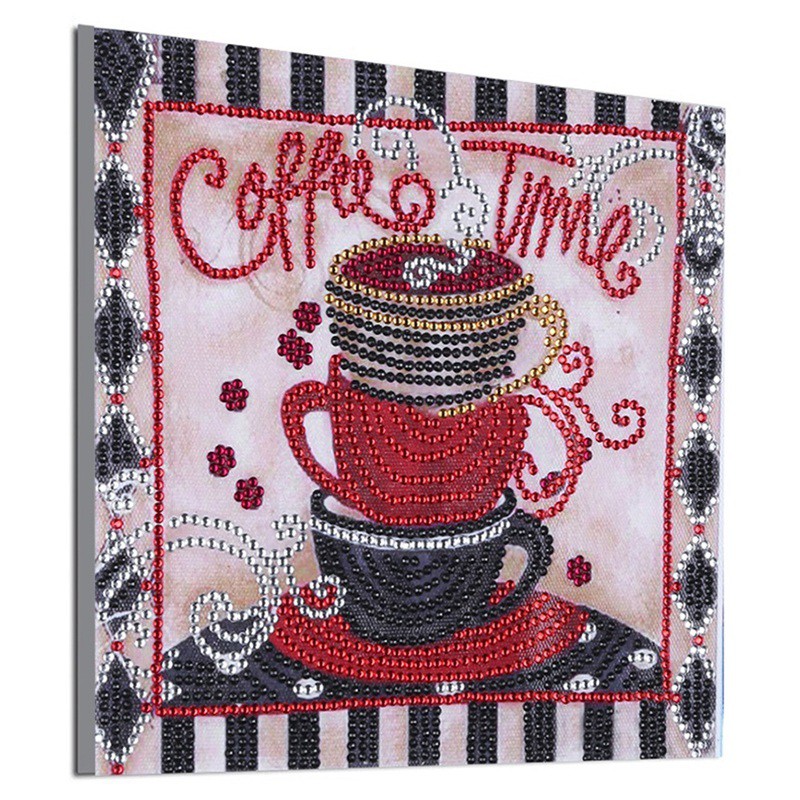 5D Embroidery Coffee Cup Pattern Cross Stitch Diy Painting Needlework Diamond Special Shape Drill Ho