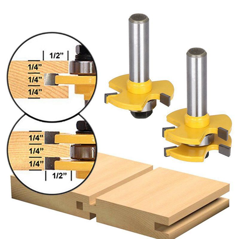 Tongue And Groove Set Router Bit Set Wood Door Flooring 3 Teeth