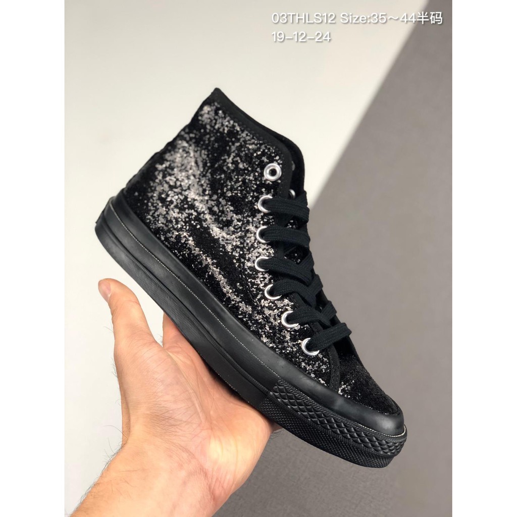 converse black sequin sneakers