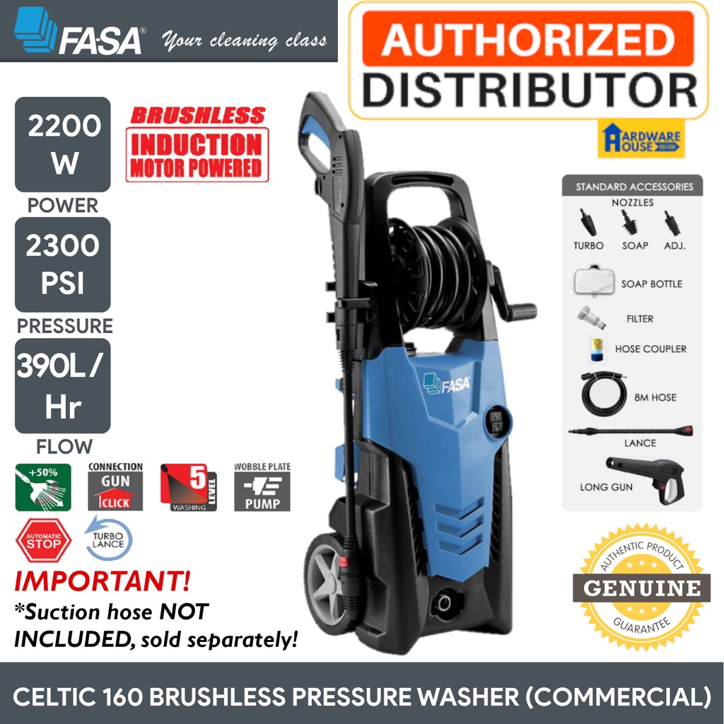 ORIGINAL FASA CELTIC 160 Brushless Induction Motor Pressure Washer ...