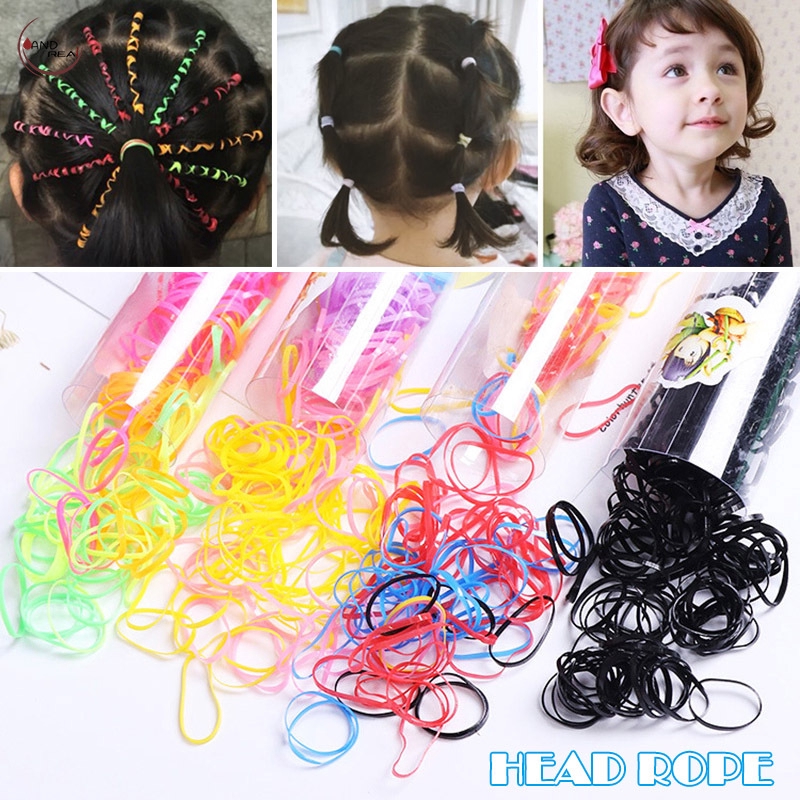 10//50PCS Pure Black Mixed Stretch Telephone Line Elastic Accessories Hair Band