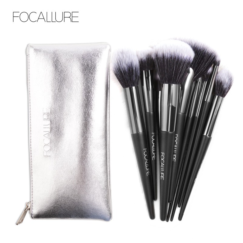 FOCALLURE 10Pcs/Set Professional Makeup Brushes With Bag Eyeshadow
