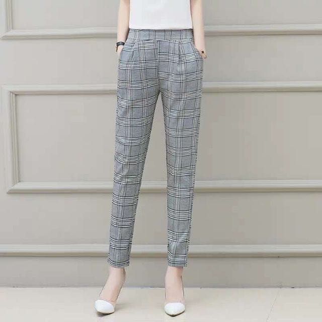 high waisted plaid pants womens