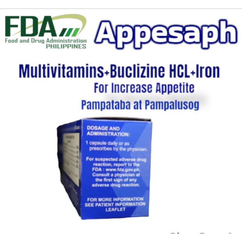 APPESAPH-Multivitamins+Buclizine+HCI+Iron(Appetite Stimulant) #4