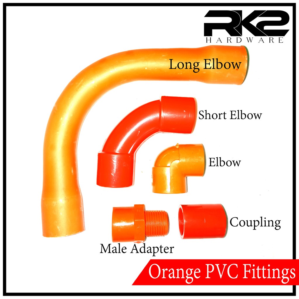 Orange PVC Fittings | Coupling | Male Adapter | Elbow | Short & Long ...