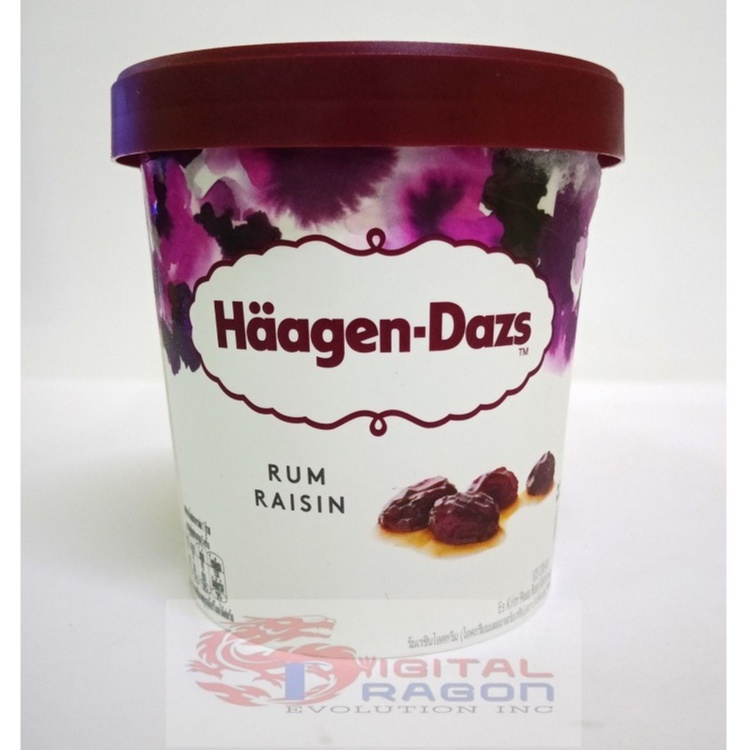 HAAGENDAZS, RUM RAISIN ICE CREAM NET WEIGHT / VOLUME ( 473mL
