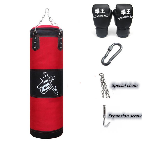 MMA Karate Boxing Heavy Duty Punching Training Bag WithChain 80cm 100cm ...