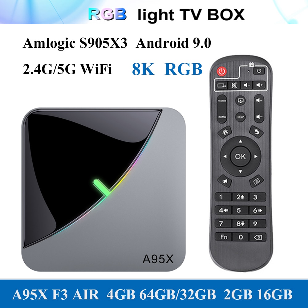 A95x f3 air smart tv box android 9.0 2.4g/5g wifi bt4.2 8k decoding uhd ...