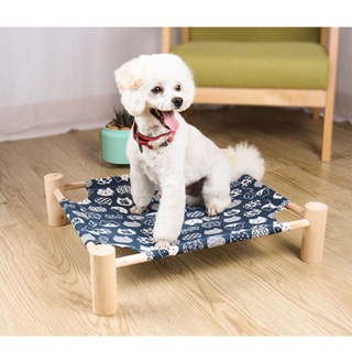 Pet Bed Wood Pet Camping Solid Bed for Dog Detachable Portable Washable Four Seasons Cat Dog Hammock