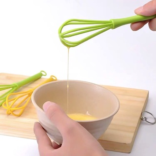 Steel Silicone Rotary Manual Egg Beater Whisk Six Inch Multi-color Mini Whisk Plastic Kitchen Egg Whisk Bake Tool #3