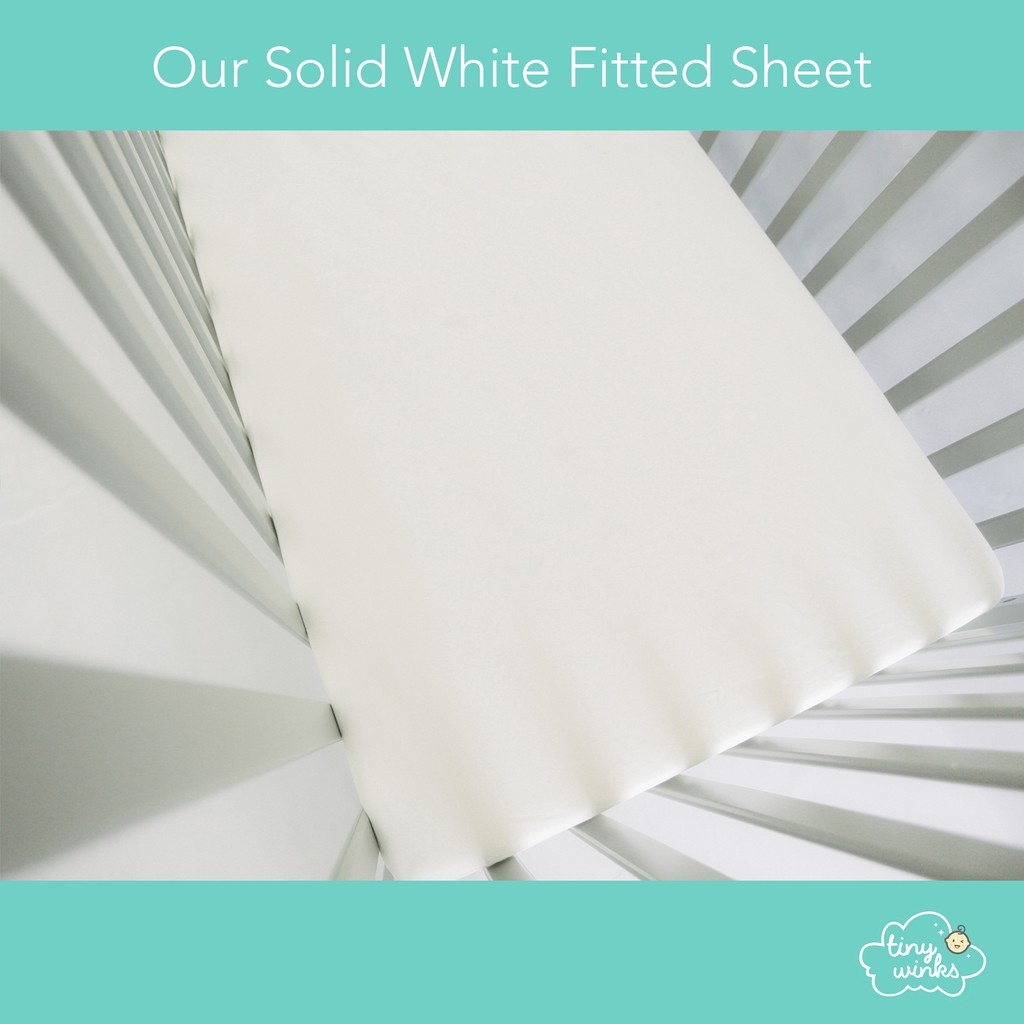 Fitted Crib Sheets Premium Solid White Shopee Philippines