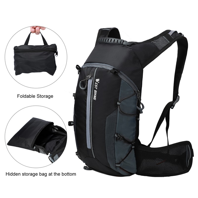 【PH Delivery】WEST BIKING Ultra Light Bike Bag Large Capacity Bicycle Hydration Bag Portable Waterproof Backpack Outdoor Sports Hiking   (10L/16L) - Image 6