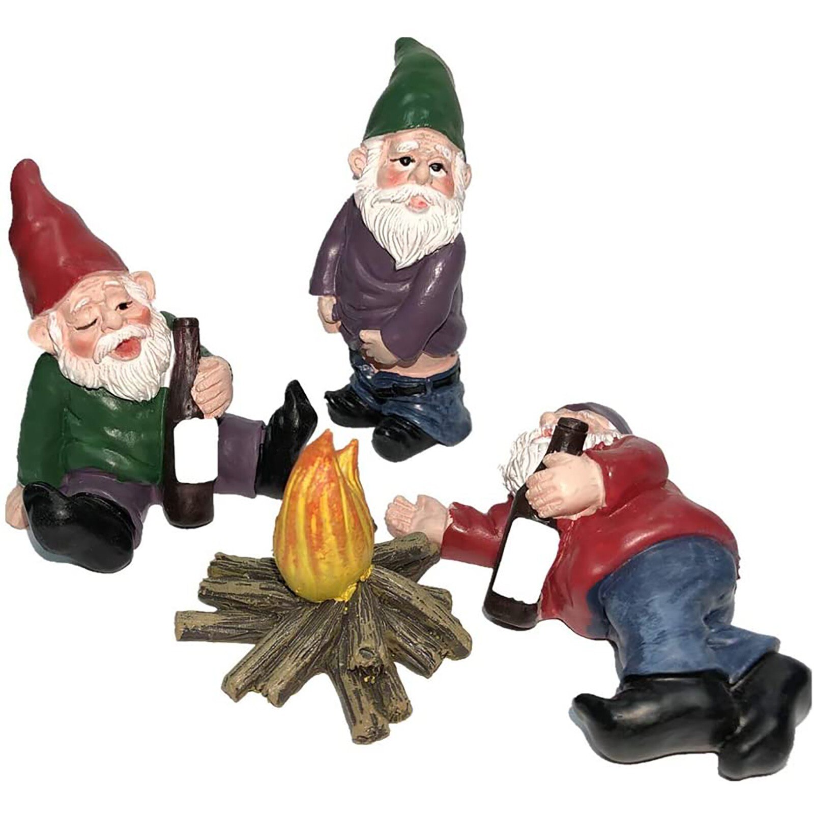 Download 4pcs Fairy Garden Drunk Gnomes Miniature Ornaments Set Mini Dwarf Bonfire Statues For Planter Shopee Philippines