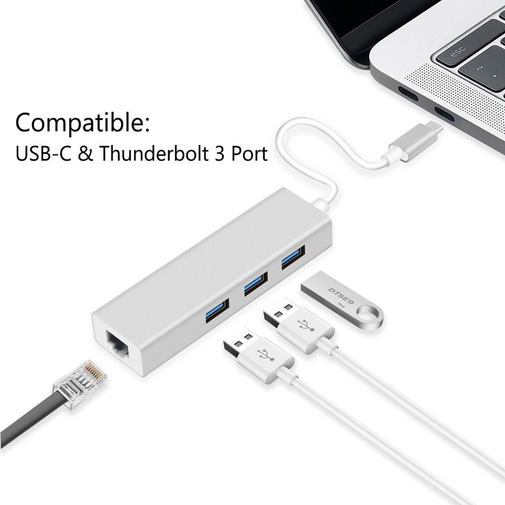 TypeC Hubs to Lan Adapter RJ45 USB *3 VGA HDMI SD TF PD