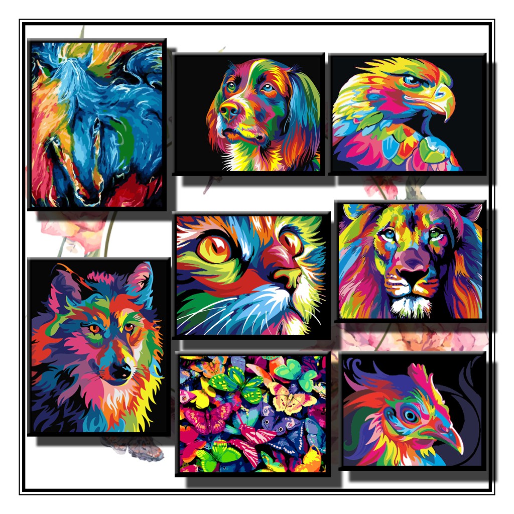 40*50cm DIY Digital Oil Painting Paint By Numbers on Canvas abstract animal  | Shopee Philippines